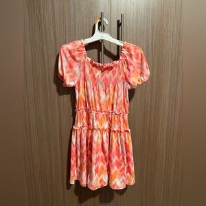 BCBG Girls Pink and Orange Smocked Sundress